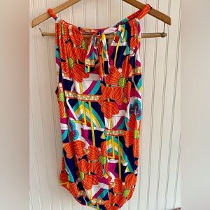 Macbeth Collection by Margaret Josephs Floral Tank Top Size Large